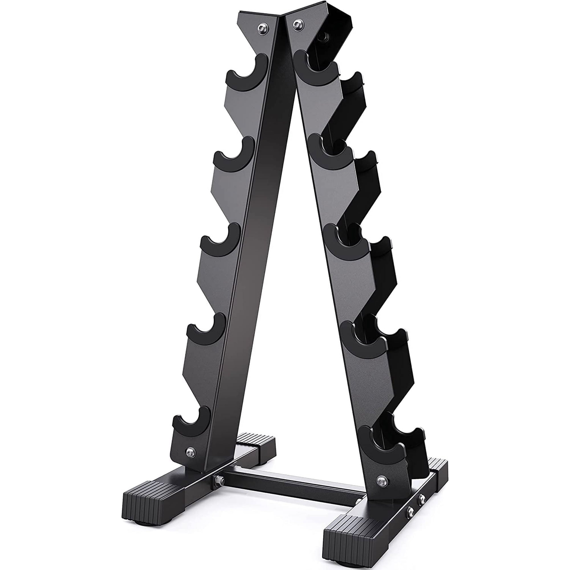 Dumbbell Rack Stand Only 5 Tier, Weight Rack for Dumbbells Compact A-Frame Home Gym Space Saver, 480 LBS Weight Capacity